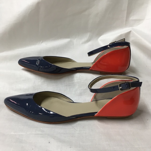 Boden Shoes Boden Navy Orange Color Block Ankle Strap Boden Shoes Boden Navy Orange Color Block Ankle Strap